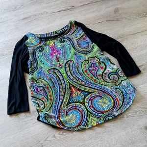Cha Cha Vente PM petite medium bright Paisley Top